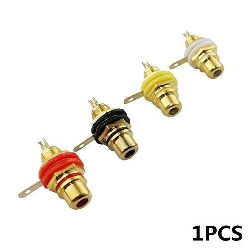 Professional Perfect Match Yong Wei RCA Lotus head welding mother mother AV panel female TV speakers audio and video sockets (Color : Red)