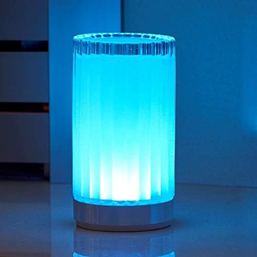 Auraglow Rechargeable Cordless Wireless Colour Changing & White Light LED Glass Table Lamp (ROMAN)
