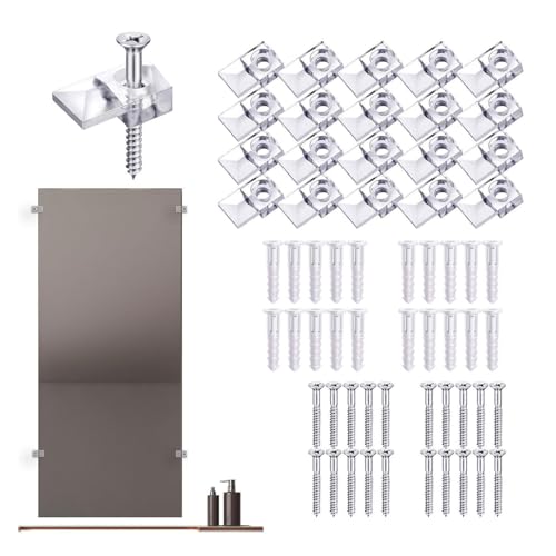 20/40x Fixing Brackets Set Mounting Clips Clear Hangers Holder For Wall