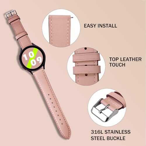 22mm Premium Italy Leather Watch Bands Compatible with Samsung Watch 3 45mm, Galaxy 46mm, Gear S3 Frontier, Quick Release Wear-resistant Leather Watch Straps Replacement Band for Women Men(Pack of 2)