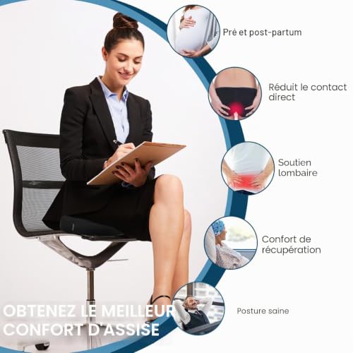 Coussin de siège ergonomique donut pour votre chaise de bureau et auto