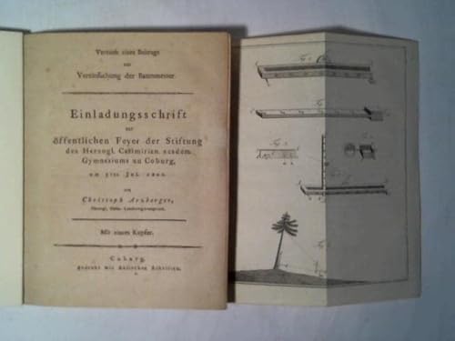 Versuch eines Beitrags zur Vereinfachung der Baummesser. Einladungsschrift zur öffentlichen Feyer der Stiftung des Herzogl. Casimirian. academ. Gymnasiums zu Coburg, am 5ten Jul. 1802
