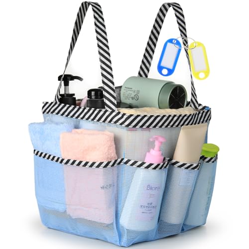 Bolso de Malla para Carrito de Ducha, Cesta Grande para Carrito de Ducha Portátil, Secado Rápido Azul - Imagen 4 de 37