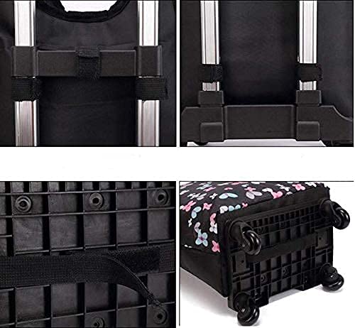 JHYFT Einkaufstrolley Multifunktions-Einkaufstrolley Zusammenklappbare Trolley-Taschen Abnehmbare Falttasche mit Rädern… – Bild 5