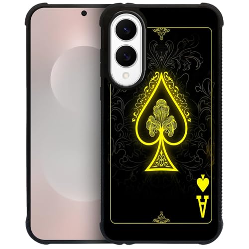 CARLOCA Case for Samsung Galaxy S25 Edge,Playing Card Ace Design Shockproof with 4-Sided Airbag, Anti-Scratch & Anti-Slip TPU Cover Protective Phone Case for Men Women