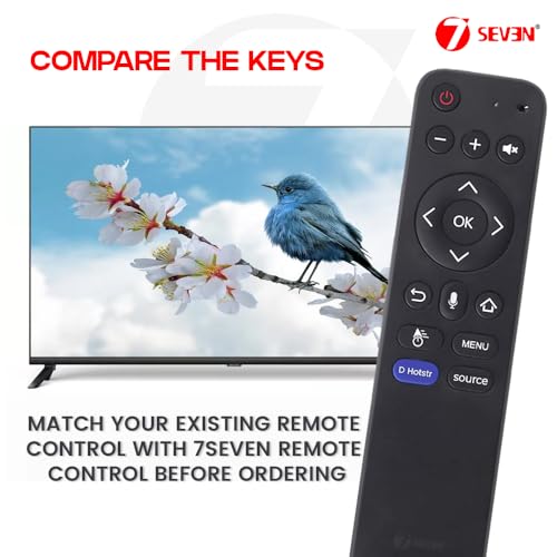 Image of 7SEVEN Universal Remote for Amstrad, Akai, Micromax, Skytron 4K Ultra HD Smart TVs - Voice Command Enabled, Ensure Key-by-Key Match with Existing Remote for Perfect Compatibility