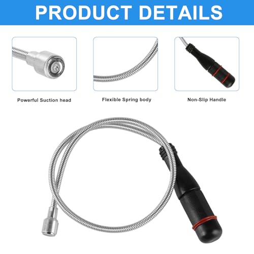 Stabmagnet Stark, Magnetstab Flexibel, 60 CM Magnetheber Magnetstabgreifer, Flexibler Biegbarer Magnetgreifer, Tragbares Magnet Werkzeug zum Aufnehmen von kleinen Teilen, Metallgegenstände