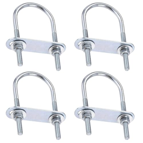 LEPEVNEY Boulons en U ronds M6, largeur intérieure de 40 mm, longueur de 90 mm, boulons en U en acier avec écrous, plaques, rondelles pour les installations...