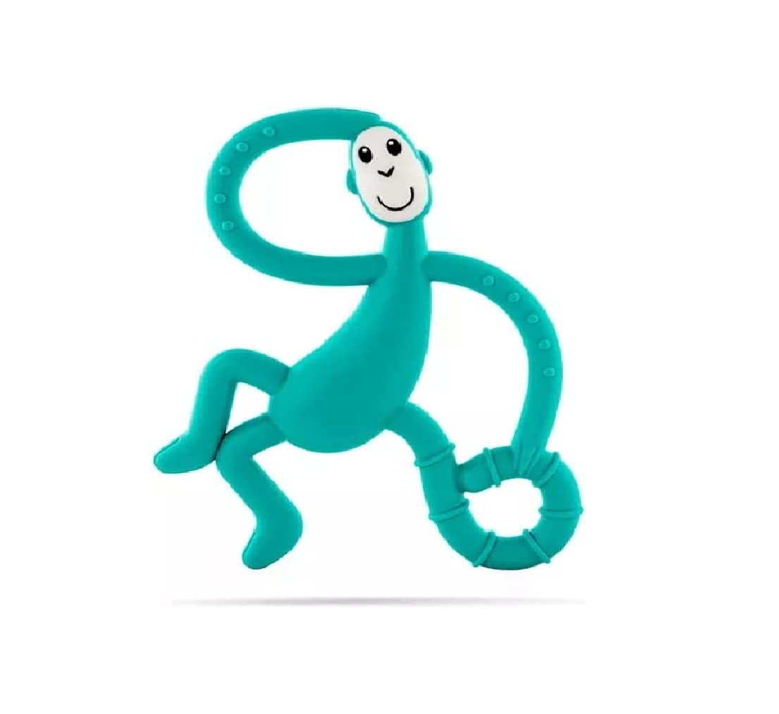 EBS-Baby Antibacterial Silicone Teether, Infant Teething Soft Toy For 3 Months Old+ Easy To Grip, BPA Free -Green Monkey