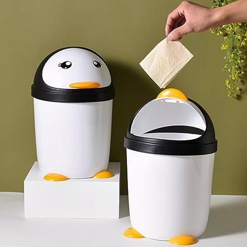Caneca de basura grande con tapa forma pingüino miniatura 5