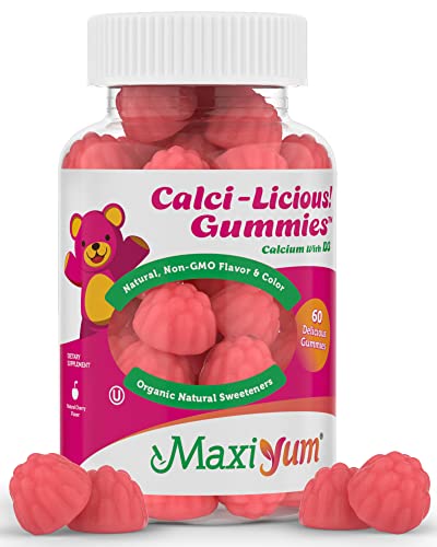 Calcium Gummies W/ Vitamin D3 - Calci-Licious! By Maxi Health - 300 Mg Coral Calcium And 1000 Iu Vitamin D3, All Natural Easy-To-Chew Supplement(60 Pieces) #TOP9