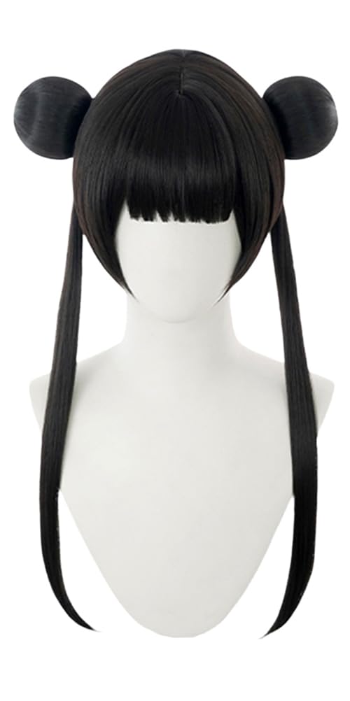 Amazon.co.jp: 李苺鈴 リメイリン コスプレウィッグ ブラック お団子