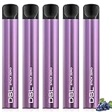 DBL 電子タバコ 使い捨て 持ち運び シーシャ グレープアイス 5本入り 7500回吸引可能 VAPE ベイプ 大容量 VAPE 禁煙パイポ 爆煙 水蒸気タバコ 禁煙サポート ニコチンなし タールなし STICK ZEROシリーズ