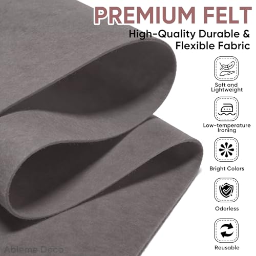 Image of Soft Felt Fabric Sheet 18 inch x 36 inch, 1.6mm Acrylic Craft Felt, Dark Gray