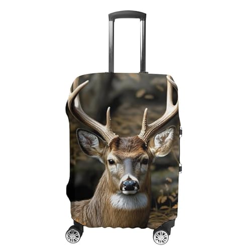 Camouflage Deer Luggage Cover, Washable Elastic Suitcase Cover Protector Fit 18-32 Inch Luggage