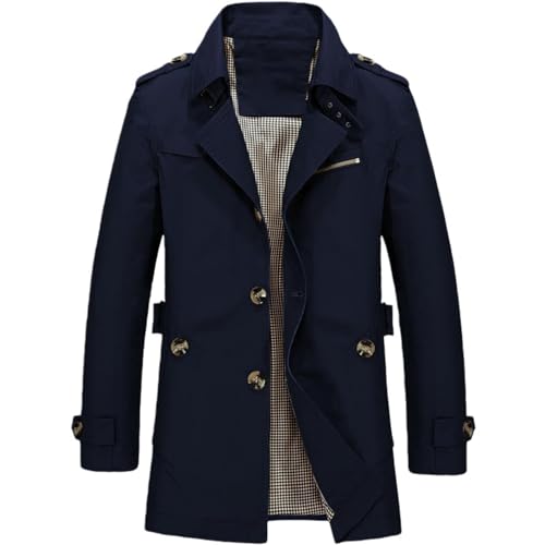 Gabardina para hombre con solapa cortavientos ligera para el invierno y entretiempo