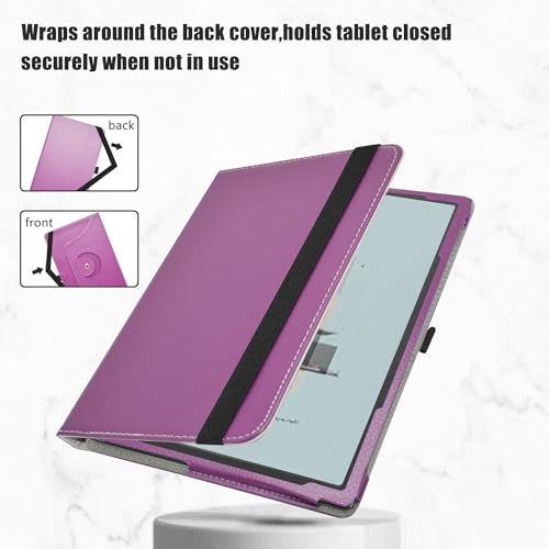 LiuShan Rotating Case for BOOX Tablet Tab Ultra C Pro,360 Degree Rotation Stand PU With Cute Pattern Cover for BOOX Tablet Tab Ultra C Pro/BOOX Tab Ultra ePaper PC 10.3 Tablet,Purple - Image 3