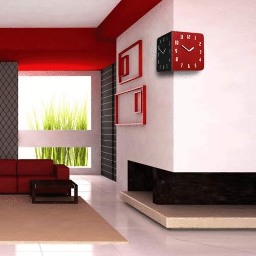 Amazon.co.jp: 電波両面時計 Morden Retro Round Corner Clock