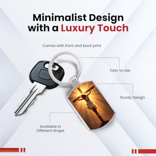 Image of Stylish Metal Keychains with Permanent Glossy Print - Inspirational Quotes & Spiritual Designs - Perfect Key chains for loved ones, Personal Use, Gifts & Return Gifts
