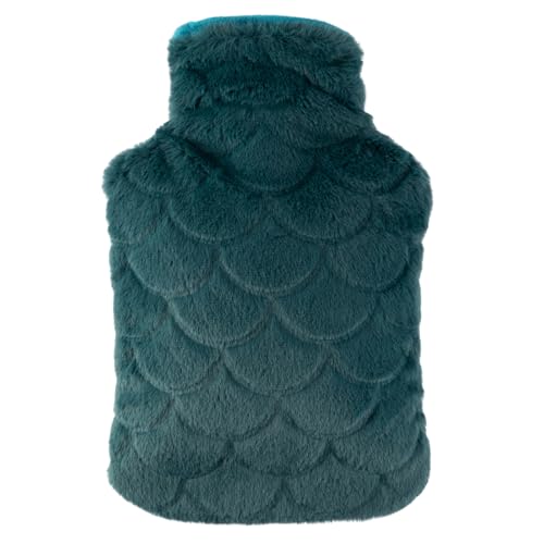 OWOZOI Wärmflasche mit Bezug Flauschig, Kuschelig Wärmflaschen mit Tasche Fellbezug für Hände, 2L Groß Naturkautschuk Gummi Wärmeflasche,...