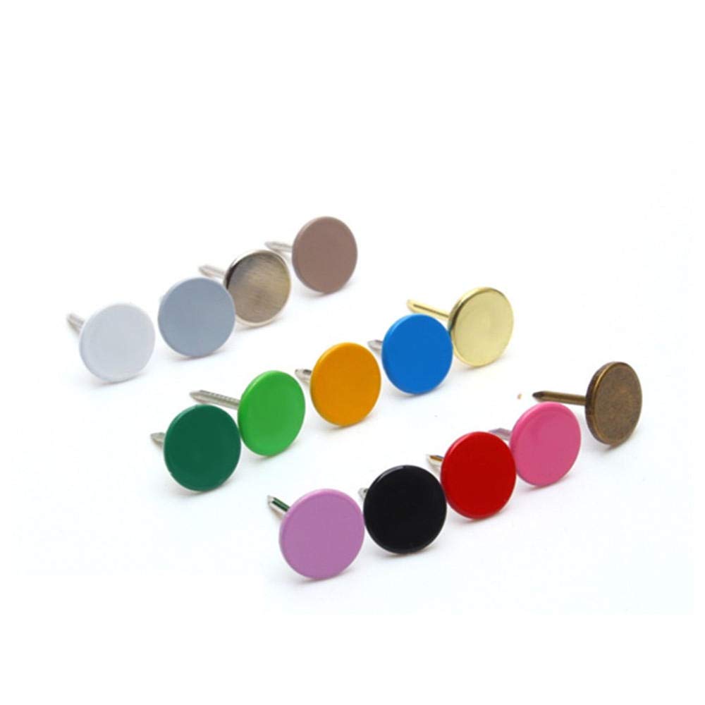 Clavos de cabeza plana y redonda azul de 11x10mm | Chinchetas decorativas para empuje de madera