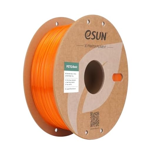 eSUN Basic PETG Filament 1.75mm, High Toughness Glossy PETG 3D Printing Filament, 1KG Spool (2.2 LBS) 3D Printer Filament, Transparent Orange
