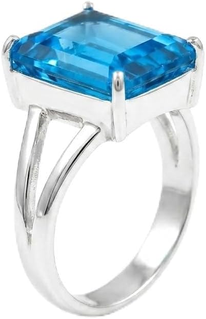 Rectangle Emerald Quartz Ring|925 Silver Field|Handmade Statement Design|Christmas Gift|Pretty Vintage Style| Green Stone Jewelry|Minimalist women ring