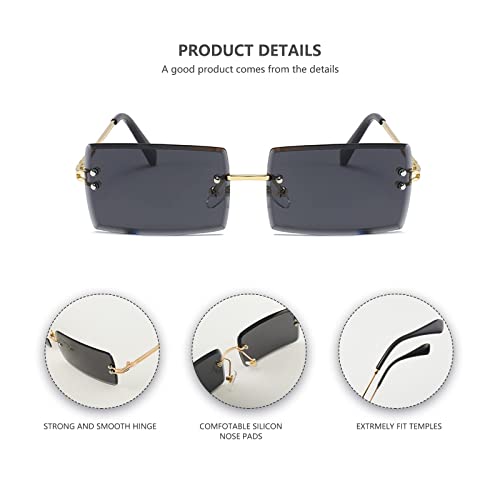 Lunettes de soleil rétro sans cadre légères contre la fatigue visuelle - 5