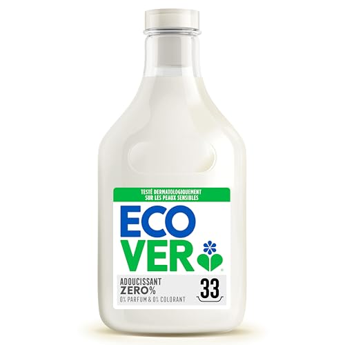 Ecover Zero Adoucissant, Adoucissant Liquide, Pour Peaux Sensibles, Hypoallergénique, Convient pour Bébé, Bouteille de 1 L