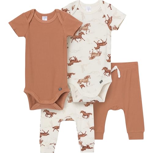 Image of Modern Moments by Gerber Baby Viscose 4-Pack Bodysuit & Pant Set