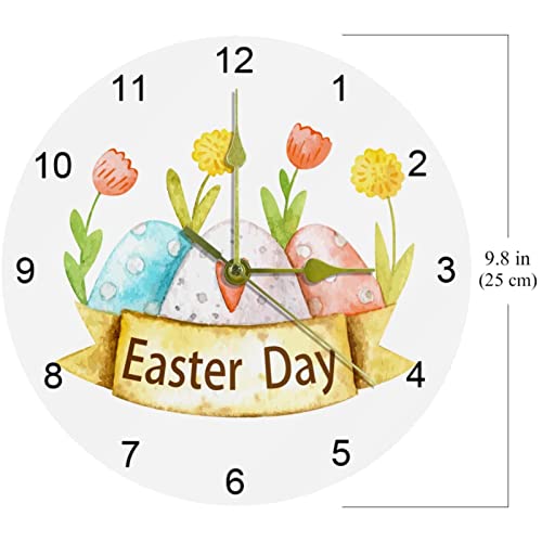 Horloge murale silencieuse à grands chiffres arabes ronds de 25cm - 7