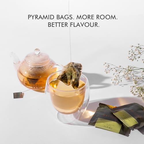 Image of Celeste Digest, Ginger Mint Tea with Lemon | 15 Pyramid Green Tea Bags | 100% Natural Ingredients