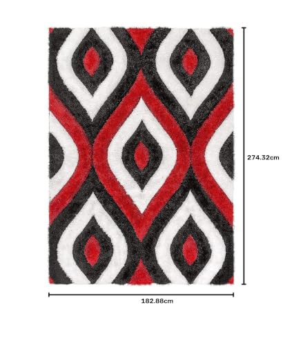 Image of SAGON Anti-Skid Shaggy Carpet Rug for Home | Ultra-Soft Plush Floor Mat for Living Room & Bedroom | Non-Slip, High-Density, Cozy Luxury Decor| 6 x 9 Feet Black Eye
