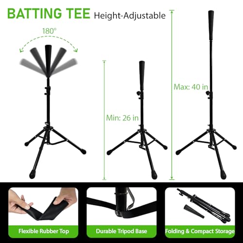 6x6FT Baseball Net, Baseball & Softball Training net with Batting Tee, Strike Zone & Circular Target and Weighted Ball, Portable Design with Compact Storage,Great for Kids - Image 8
