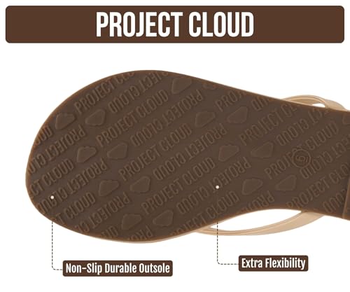 Image of Project Cloud Flip Flops for Women Footwear- Lightweight and Memory Foam Insole Sandals for Women 2026 - Durable Non-Slip Beach Essentials Flats for Women Sandals (Foundations)