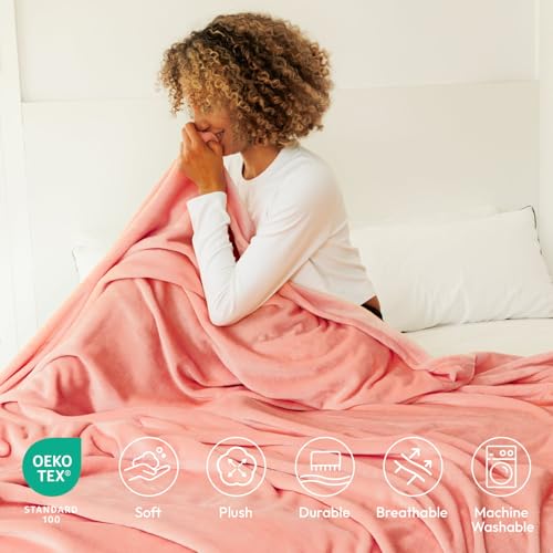 Image of NANPIPER Soft Baby Blanket Lightweight-Breathable Fleece for Toddler All-Season Rose Tan Pink 30 inchx40 inch