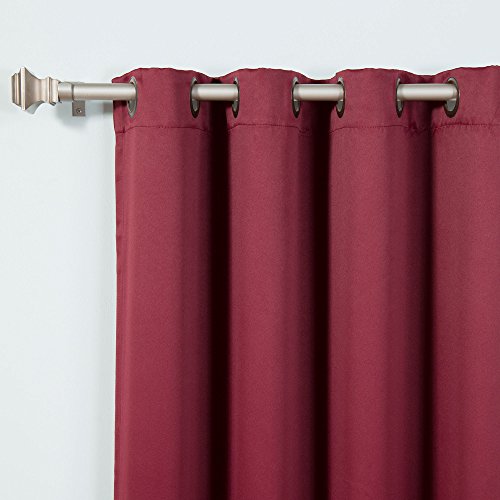 Best Home Fashion Basic Thermal Insulated Blackout Curtains - Antique Bronze Grommet Top - Burgundy - 52" W X 90" L – No Tie Backs (Set Of 2 Panels) #TOP4