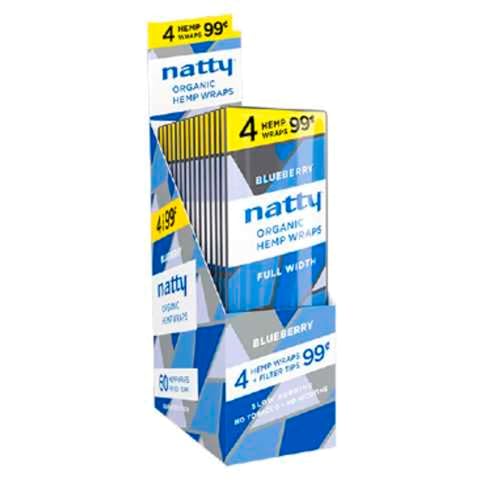 Natty Full Width Wraps 15 Packs Per Box 4 Wraps Per Pack Blueberry (1 Box)