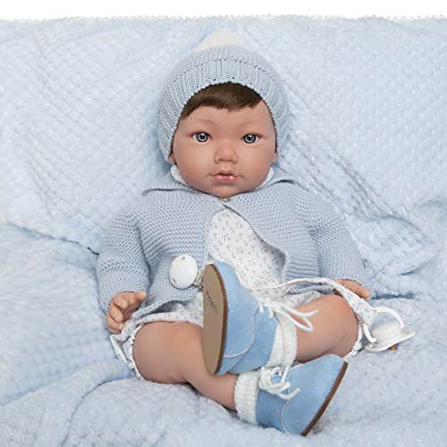 MARÍA JESÚS Muñecas Bebe Reborn - Muñecas para niñas de 48cm y 2kg con VENITAS, Efecto CAIDA Cabeza, Rojeces, Pliegues y extremidades de Vinilo SILICONADO. Muñecos Reborn de Silicona Hechos en España