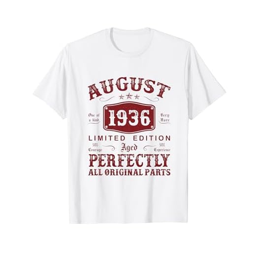 Agosto 1936 88 Años Cumpleaños Hombre Hecho En 1936 Camiseta