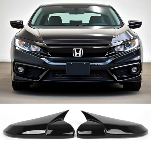 Mulcort 2pcs Side Mirror, Mirror Cover for Automobile, Cover Door Wing Mirror, Cover Cap Side Mirror Guard for Vehicle Replacement for Honda Civic 10Th 2016-2021 76251-TBA-A11ZF 76201-TBA-A11ZF