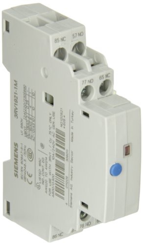 Siemens 3RV1921-1M Signaling Contact Block, 1 Singal Contact Per 3RV Mountable on The Left Hand Side, 1 NO + 1 NC for Any Trip and 1 NO + 1 NC for Short Circuit Trip