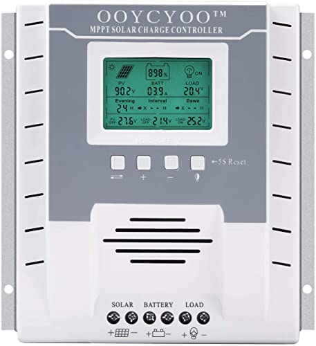 Image of OOYCYOO MPPT Charge Controller 60 amp 12V/24V Auto, 60A Solar Panel Charge Regulator with Blacklight LCD Display Max 100V for Lead-Acid Sealed Gel AGM Flooded Lithium Battery