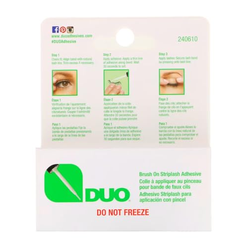 Cola para Cílios Postiços 5g com Pincel Aplicador c/Vitaminas Tom Claro, Transparente, Fixação Forte