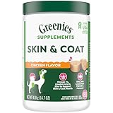 Greenies Supplements Dog Skin and Coat Supplements with Fish Oil & Omega 3 Fatty Acids, Chicken Flavor, 14.7 oz. 80-Count