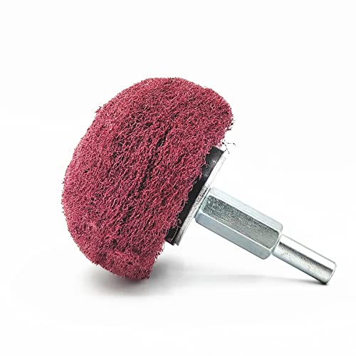 5Pcs Non Woven Abrasive Buffing Wheels Polishing Wheel Drill Attachment Set, 2 Inch Scouring Pads Abrasive Mushroom Wheel Polishing Wheel With 1/4" Shank For Polishing Scrubbing And Cleaning Surface #TOP2