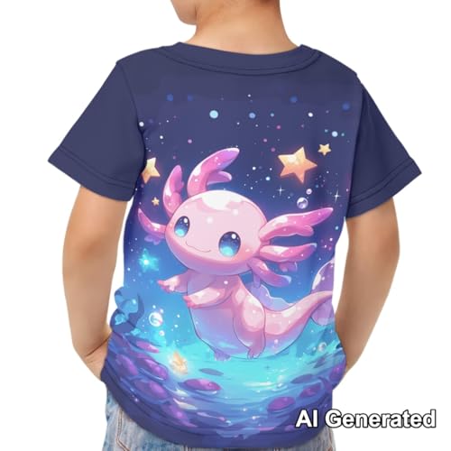 Image of Xhuibop Kids Tshirts Girls Boys 3-16 Years Summer Clothes for Teens Loose Fitting Tops