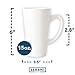 Serami 15oz White Funnel Ceramic Tall Coffee Mugs with Large Handles, Set of 4