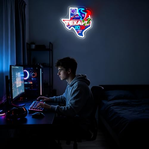 Image of Football Neon Sign for Wall Decor Football Logo Neon Light for Man Cave