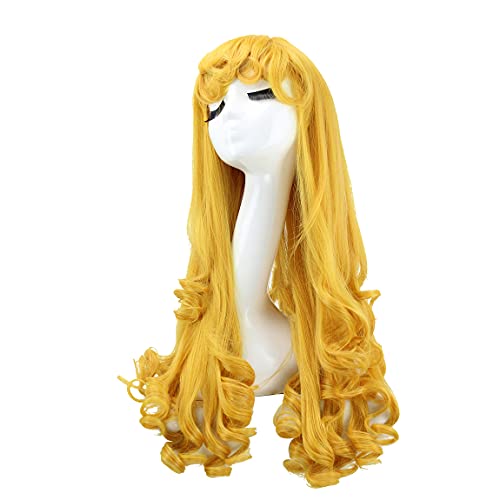 Kids Size Long Wavy Cosplay Wig for Princess Halloween Party